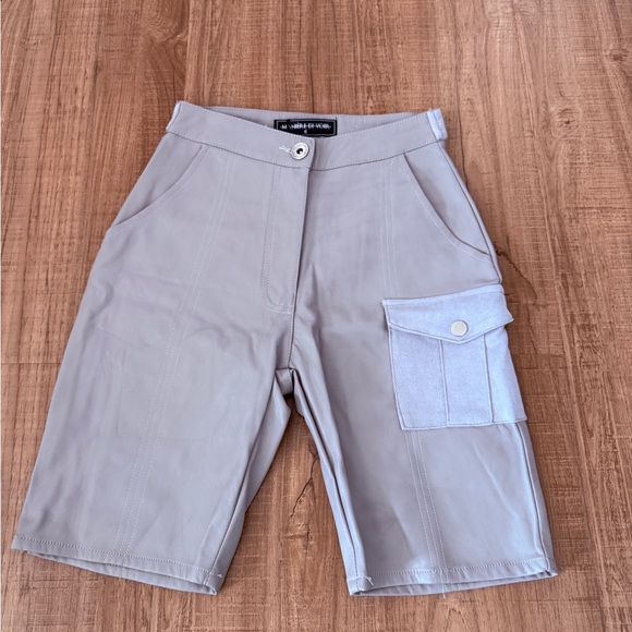 Maniere De Voir Pants - Maniere De Voir Gray Cargo Shorts